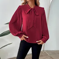 Women's Blouse Long Sleeve Blouses Casual Elegant Simple Style Solid Color main image 1