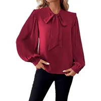 Women's Blouse Long Sleeve Blouses Casual Elegant Simple Style Solid Color main image 3