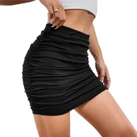 Women's Hip Skirt Sexy Solid Color Above Knee Holiday Banquet Selfie main image 3