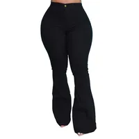 Women's Holiday Daily Selfie Casual Simple Style Streetwear Solid Color Flared Pants Jeans main image 2
