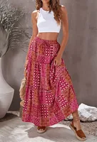 Women's Skirt Casual Simple Style Streetwear Printing Midi Dress Holiday Banquet Selfie sku image 3