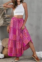 Women's Skirt Casual Simple Style Streetwear Printing Midi Dress Holiday Banquet Selfie sku image 18