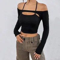 Women's T-shirt Long Sleeve T-Shirts Casual Elegant Streetwear Solid Color main image 1