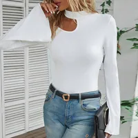 Women's T-shirt Long Sleeve T-Shirts Casual Elegant Simple Style Solid Color main image 3