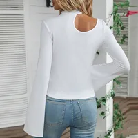 Women's T-shirt Long Sleeve T-Shirts Casual Elegant Simple Style Solid Color main image 4