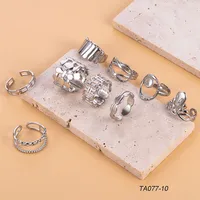 Wholesale Jewelry Simple Style Geometric Titanium Steel Hollow Out Open Rings main image 2