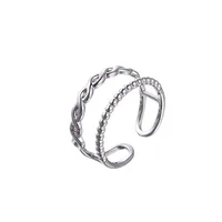 Wholesale Jewelry Simple Style Geometric Titanium Steel Hollow Out Open Rings main image 4
