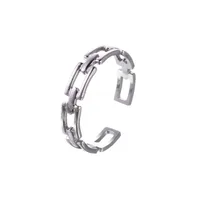 Wholesale Jewelry Simple Style Geometric Titanium Steel Hollow Out Open Rings main image 5