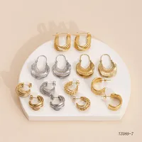 1 Pair Simple Style Geometric 304 Stainless Steel 14K Gold Plated Ear Studs main image 1