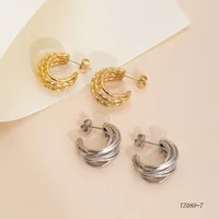 1 Pair Simple Style Geometric 304 Stainless Steel 14K Gold Plated Ear Studs main image 2