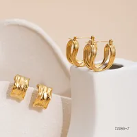1 Pair Simple Style Geometric 304 Stainless Steel 14K Gold Plated Ear Studs main image 3