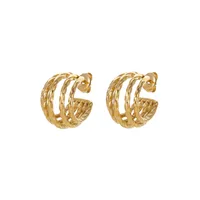 1 Pair Simple Style Geometric 304 Stainless Steel 14K Gold Plated Ear Studs main image 5