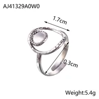 Wholesale Jewelry Simple Style Geometric Titanium Steel Hollow Out Open Rings sku image 1