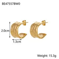 1 Pair Simple Style Geometric 304 Stainless Steel 14K Gold Plated Ear Studs sku image 1