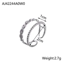 Wholesale Jewelry Simple Style Geometric Titanium Steel Hollow Out Open Rings sku image 3