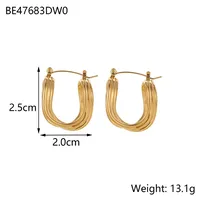 1 Pair Simple Style Geometric 304 Stainless Steel 14K Gold Plated Ear Studs sku image 4
