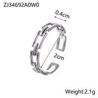 Wholesale Jewelry Simple Style Geometric Titanium Steel Hollow Out Open Rings sku image 2
