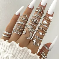 Wholesale Jewelry Simple Style Geometric Titanium Steel Zircon Plating Inlay Open Rings main image 2