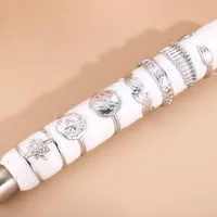 Wholesale Jewelry Simple Style Geometric Titanium Steel Zircon Plating Inlay Open Rings main image 4