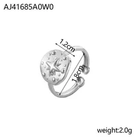 Wholesale Jewelry Simple Style Geometric Titanium Steel Zircon Plating Inlay Open Rings sku image 8