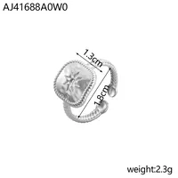 Wholesale Jewelry Simple Style Geometric Titanium Steel Zircon Plating Inlay Open Rings sku image 6