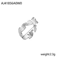 Wholesale Jewelry Simple Style Geometric Titanium Steel Zircon Plating Inlay Open Rings sku image 9