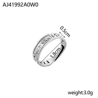 Wholesale Jewelry Simple Style Geometric Titanium Steel Zircon Plating Inlay Open Rings sku image 4