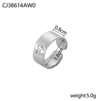 Wholesale Jewelry Simple Style Geometric Titanium Steel Zircon Plating Inlay Open Rings sku image 3