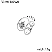 Wholesale Jewelry Simple Style Geometric Titanium Steel Zircon Plating Inlay Open Rings sku image 10