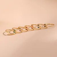 Wholesale Jewelry Simple Style Geometric Titanium Steel Zircon Plating Inlay Open Rings main image 1