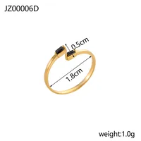 Wholesale Jewelry Simple Style Geometric Titanium Steel Zircon Plating Inlay Open Rings main image 5