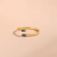 Wholesale Jewelry Simple Style Geometric Titanium Steel Zircon Plating Inlay Open Rings sku image 2