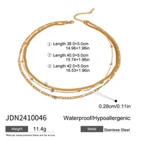 Modern Style Simple Style Solid Color 304 Stainless Steel Women's Three Layer Necklace main image 2