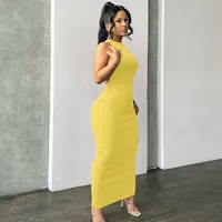 Women's Sheath Dress Sexy Halter Neck Backless Sleeveless Solid Color Maxi Long Dress Casual Holiday Daily main image 3