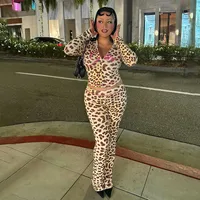 Holiday Selfie Women's Casual Elegant Streetwear Leopard Spandex Polyester Pants Sets Shorts Sets main image 1