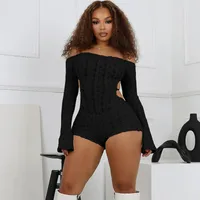 Women's Holiday Daily Selfie Streetwear Solid Color Shorts Rompers sku image 9