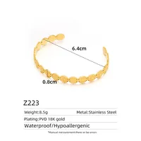 Retro Classic Style Geometric Titanium Steel Plating 18K Gold Plated Unisex Bangle sku image 1