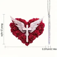 New Acrylic Flat Cross Love Heart Simplicity Car Pendant Backpack Accessories Home Decorations main image 2