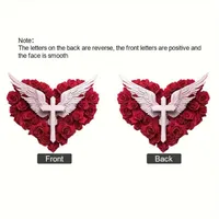 New Acrylic Flat Cross Love Heart Simplicity Car Pendant Backpack Accessories Home Decorations main image 3