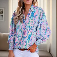 Women's Blouse Long Sleeve Blouses Casual Simple Style Streetwear Printing main image 3