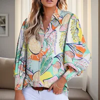 Women's Blouse Long Sleeve Blouses Casual Simple Style Streetwear Printing sku image 9