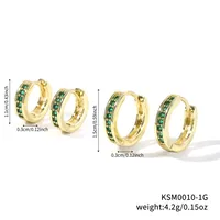 1 Set Simple Style Round Inlay Copper Zircon K Gold Plated Earrings sku image 7