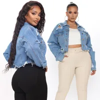 Women's Casual Elegant Streetwear Solid Color Single Breasted Coat Denim Jacket main image 1