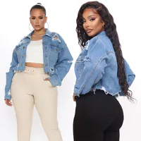 Women's Casual Elegant Streetwear Solid Color Single Breasted Coat Denim Jacket main image 2