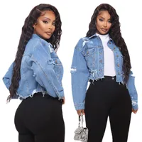 Women's Casual Elegant Streetwear Solid Color Single Breasted Coat Denim Jacket main image 3