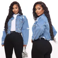 Women's Casual Elegant Streetwear Solid Color Single Breasted Coat Denim Jacket main image 5