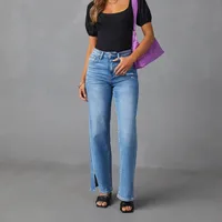 Women's Holiday Selfie Casual Simple Style Streetwear Solid Color Full Length Jeans main image 1