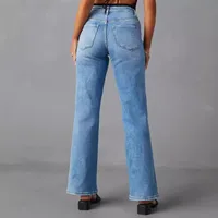 Women's Holiday Selfie Casual Simple Style Streetwear Solid Color Full Length Jeans main image 4