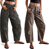 Women's Holiday Party Selfie Streetwear Leopard Full Length Jeans main image 2