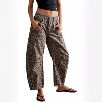 Women's Holiday Party Selfie Streetwear Leopard Full Length Jeans main image 5